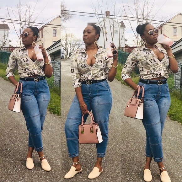 AMERICAN BAZI HIGH WAISTED ANKLE CROPPED MOM DENIM JEANS - Picture 8 of 14